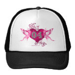 Butterfly racing number 04 checkered flag pattern mesh hats