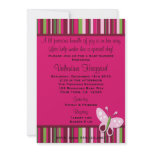 Butterfly Rasberry Pink Lime Green Party Invite