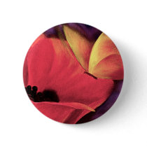 Butterfly Red Poppy Art Floral Painting - Multi buttons by JUDERM Butterfly Red Poppy Art Floral Painting - Multi buttons