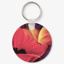 Butterfly Red Poppy Art Floral Painting - Multi keychains by JUDERM Butterfly Red Poppy Art Floral Painting - Multi keychains