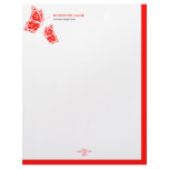 Butterfly Red &amp; White Elegant Modern Simple 2 Custom Letterhead