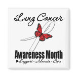Butterfly Ribbon - Lung Cancer Awareness Month Fridge Magnet