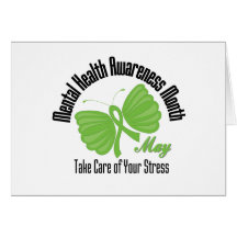 Butterfly Ribbon Mental Health Awareness Month Greeting Card