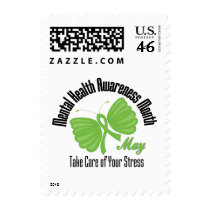 Butterfly Ribbon Mental Health Awareness Month Stamps