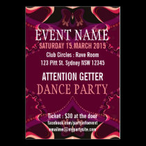 Butterfly Ribbons Event Party Mini Flyer business cards