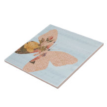 Butterfly Roses Ceramic Tile