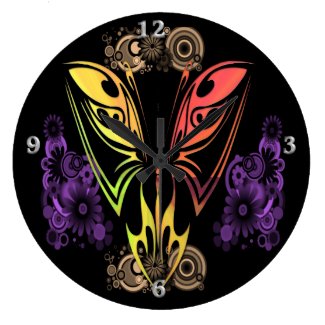 Butterfly Round Wall Clock