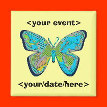 butterfly save the date magnet