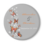 Butterfly Save The Date Wedding Announcement Fridge Magnet