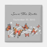 Butterfly Save The Date Wedding Announcement Refrigerator Magnet