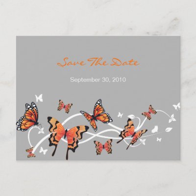 Butterfly Save The Date Wedding Announcement Post Cards