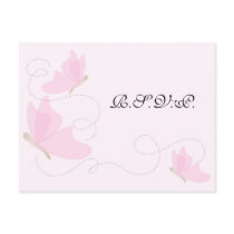 Butterfly Scattered (Pink) RSVP Postcard by leighsww Butterfly Scattered (Pink) RSVP Postcard