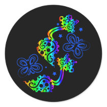 butterfly scroll rainbow stickers by margaret40 butterfly scroll rainbow stickers