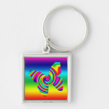 Butterfly Shaped Rainbow Twirl Key Chains