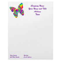 Butterfly Shaped Rainbow Twirl Letterhead
