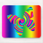 Butterfly Shaped Rainbow Twirl Mousepads