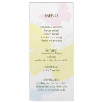 Butterfly Shower Menu Rack Card Template