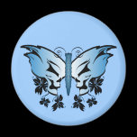 Butterfly Skull - Blue magnets