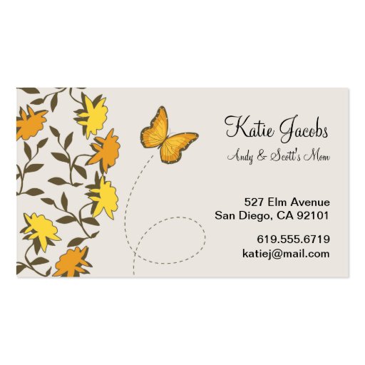 Butterfly Social Calling Cards Business Card