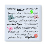 Butterfly Species magnets