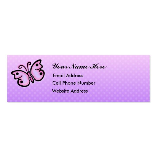 Butterfly Spirit Skinny Profile Card Business Card Templates (front side)