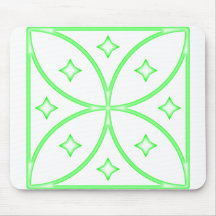 Butterfly Stars Green Mouse Pads