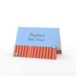 Butterfly & Striped Blue Baby Shower Card