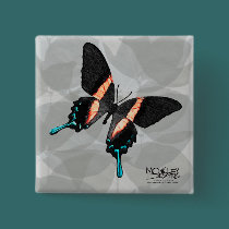 Butterfly - Stripes - Button