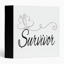 Butterfly Survivor Ribbon Lung Cancer Vinyl Binders