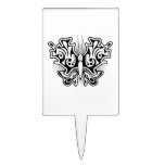 Butterfly Tattoo Black and White Cake Picks