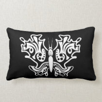 Butterfly Tattoo Black and White pillows