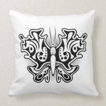 Butterfly Tattoo Black and White pillows