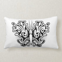 Butterfly Tattoo Black and White pillows