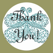 Butterfly Thank You stickers