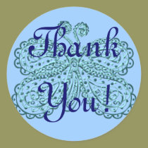 Butterfly Thank You stickers