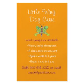 Butterfly theme child care flyer flyer