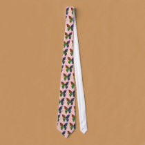 Butterfly Tie Pink Background
