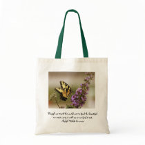 Butterfly Tote Bag w/ Ralph Waldo Emerson quote by shellmart Butterfly Tote Bag w/ Ralph Waldo Emerson quote