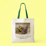 Butterfly Tote Bag w/ Ralph Waldo Emerson quote bags