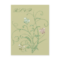 Butterfly Vine Wedding RSVP Postcard by MzLisaMichelle Butterfly Vine Wedding RSVP Postcard