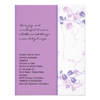 Butterfly Visions in Lilac Baby Shower Invitation