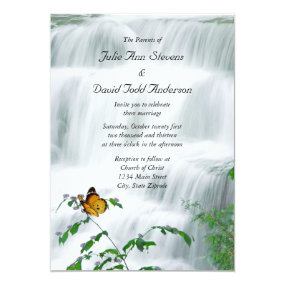 Butterfly & Waterfall Wedding Invitation