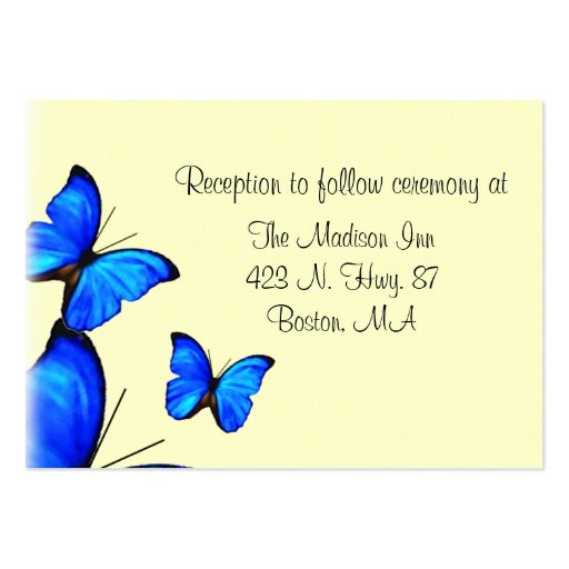 Butterfly Wedding enclosure cards Business Card Template (front side)