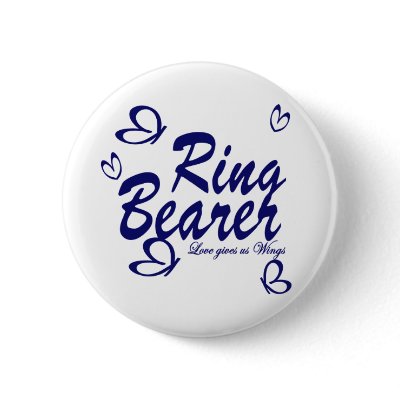 Butterfly Wedding/ Ring Bearer Pinback Button