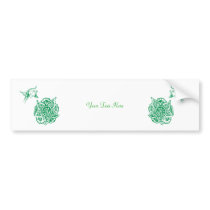Butterfly with Flower(Henna)(Green) Bumper Sticker