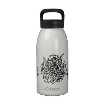 Butterfly with Flower(Henna) Water Bottles