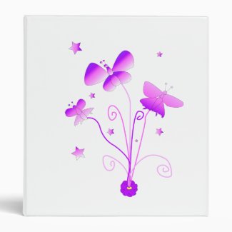 Butterfly with Flowers Avery Binder