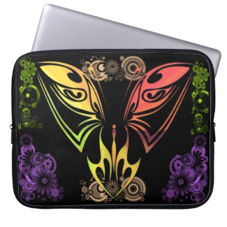 Butterfly with Flowers Electronics Sleeve Computer Sleeve