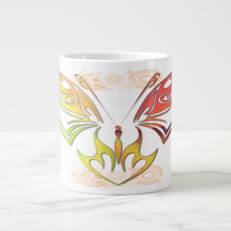 Butterfly with Flowers Jumbo Mug