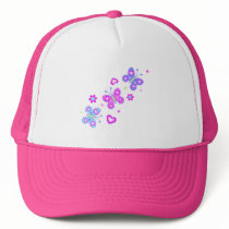butterfly with hearts trucker hats